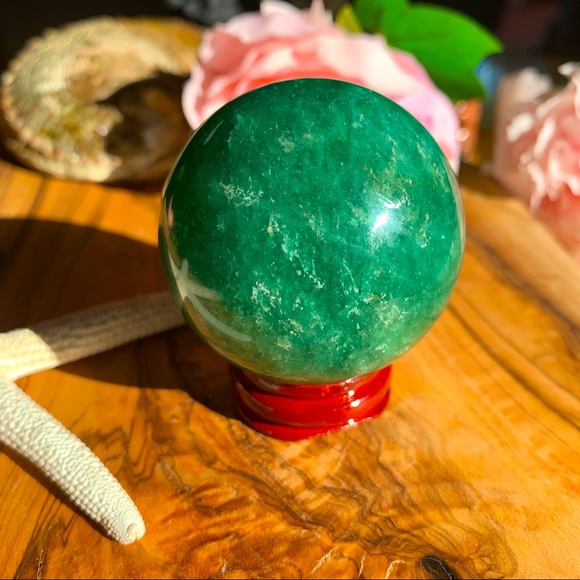Other - ✨Rare Green Juicy Strawberry Quartz Sphere✨💚✨🍓